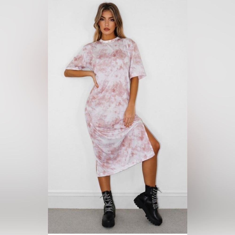 Tie die maxi t-shirt dress